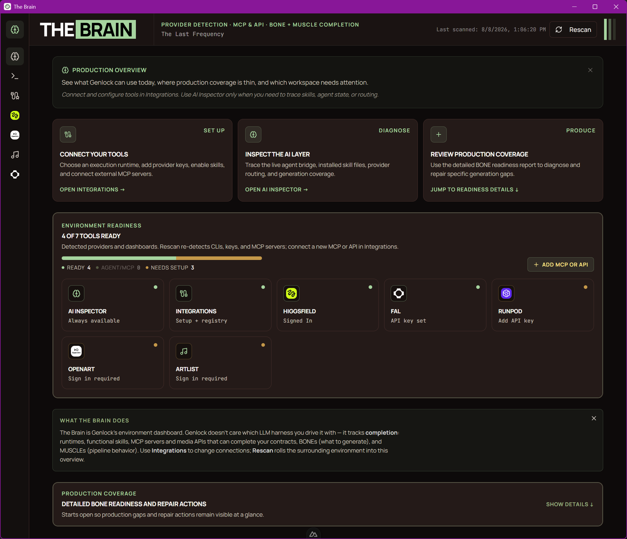 The Brain dashboard overview